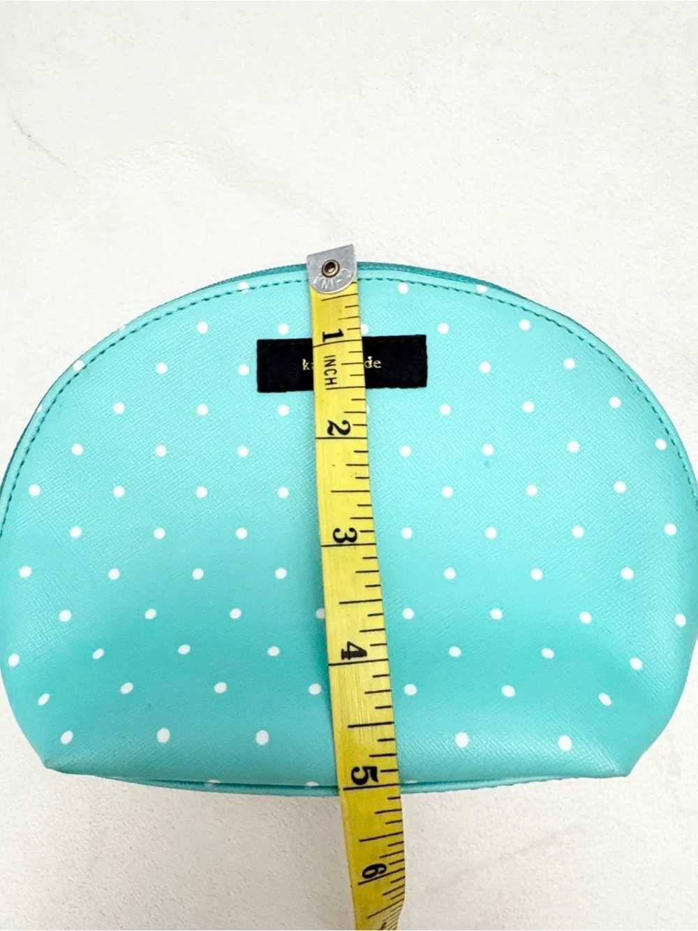 kate spade tea garden dot dome cosmetic pouch turquoise white